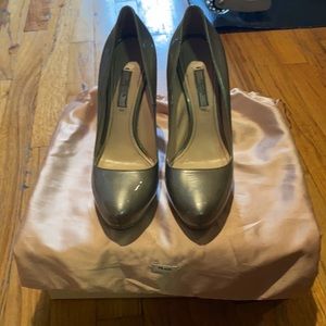 Authentic sliver metallic Prada heels